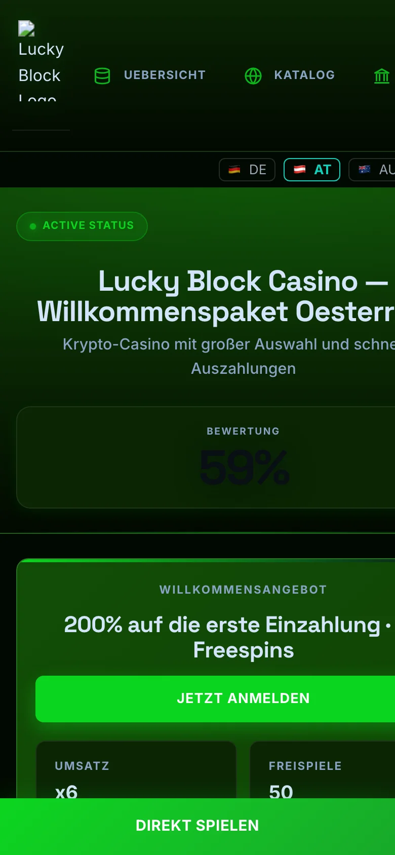Lucky Block mobile lobby screenshot