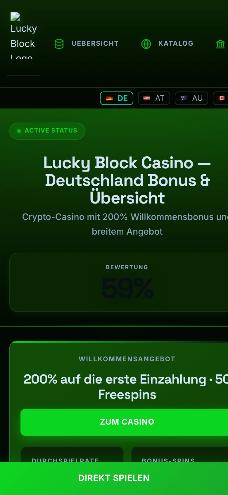 Lucky Block mobile lobby screenshot